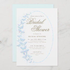 Invitación Mariposas Blancas Marco Boho Ducha Bridal Elegante