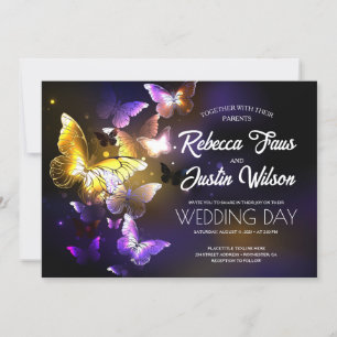 Invitación Mariposas Brillantes Morpho Monarca