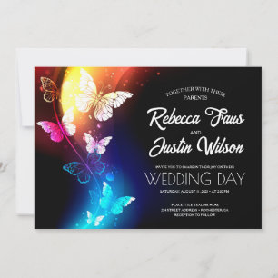 Invitación Mariposas Brillantes Morpho Monarca