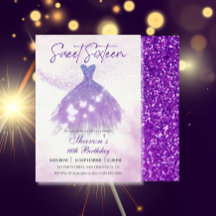 Mariposas Dance Purpurina Vestido púrpura Dulce 16