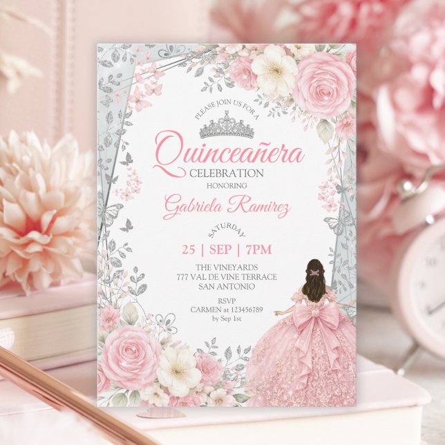 Invitación Mariposas de acuarela rosa quinceañera (Subido por el creador)