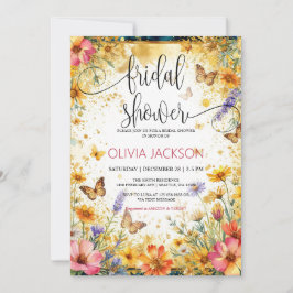 Invitación Mariposas de flores silvestres ducha de Btidal de 