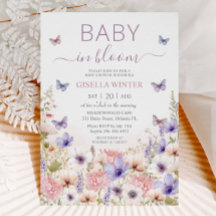 Mariposas de flores silvestres rosadas bebe en flo