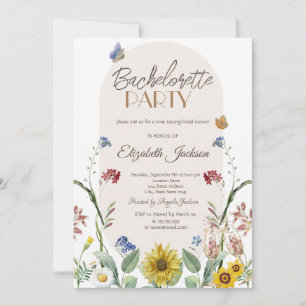 Invitación Mariposas de Girasoles Silvestres Despedida de Sol