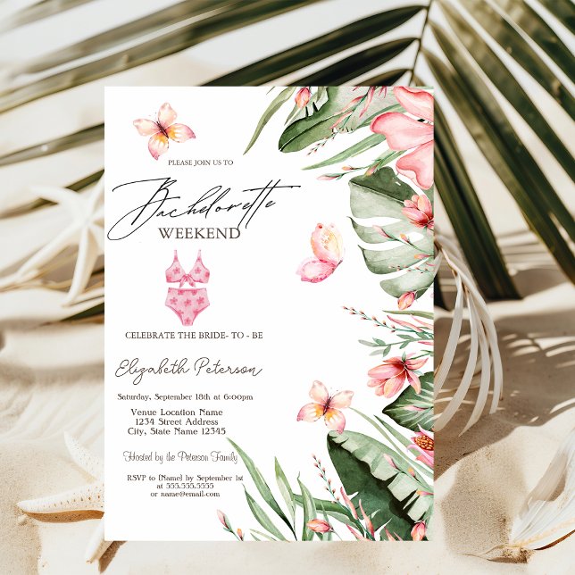 Invitación Mariposas De La Palm De Natación (Subido por el creador)