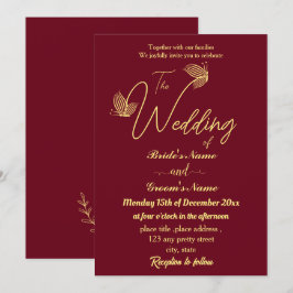 Invitación Mariposas de oro románticas y elegantes