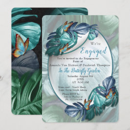 Invitación Mariposas de paraídas/salpicaduras de turquesa tro
