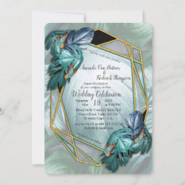 Invitación Mariposas de paraídas/salpicaduras de turquesa tro