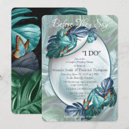 Invitación Mariposas de paraídas/salpicaduras de turquesa tro