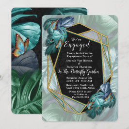 Invitación Mariposas de paraídas/salpicaduras de turquesa tro