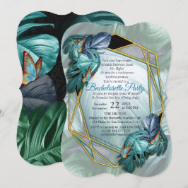 Invitación Mariposas de paraídas/salpicaduras de turquesa tro
