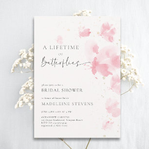 Invitación Mariposas de por vida Románticas Rubor Brillantes 