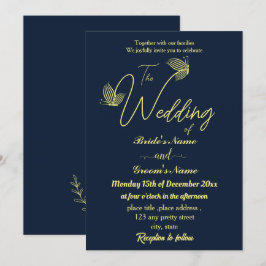 Invitación Mariposas doradas románticas y elegantes