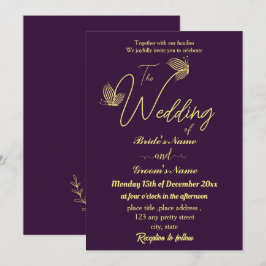 Invitación Mariposas doradas románticas y elegantes