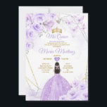 Invitación Mariposas doradas y moradas Princesa Quiñceanera<br><div class="desc">Mariposas Oro & Morado Invitación a la Princesa Quiñceanera Mis Quince 15 Anos,  Mariposa de 16 Años.</div>