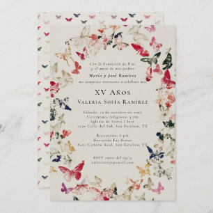 Invitación Mariposas Elegante Quinceañera 15 cumpleaños