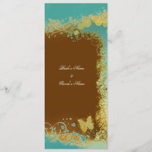 Invitación Mariposas en tema de boda verde azulado - Crea tu
