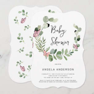 Invitación Mariposas en todo el soporte de Baby Shower