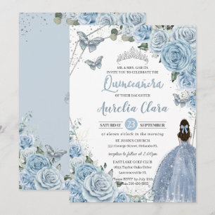 Invitación Mariposas Florales Bebés Princesa QUINCEAÑERA