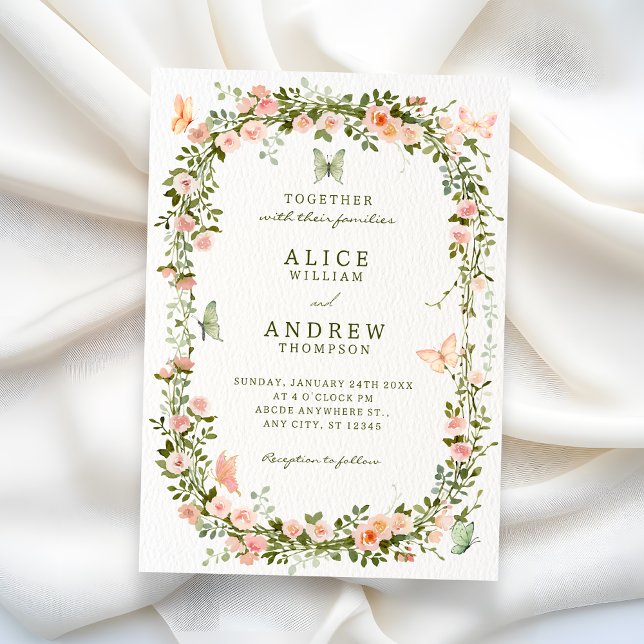 Invitación Mariposas florales boda  (Subido por el creador)