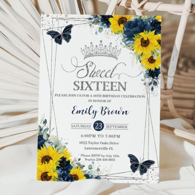 Invitación Mariposas Florales de la Marina del Sol Dulce Plat (Subido por el creador)