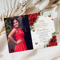 Mariposas Florales Roses Rojas Quinceañera Sweet 1