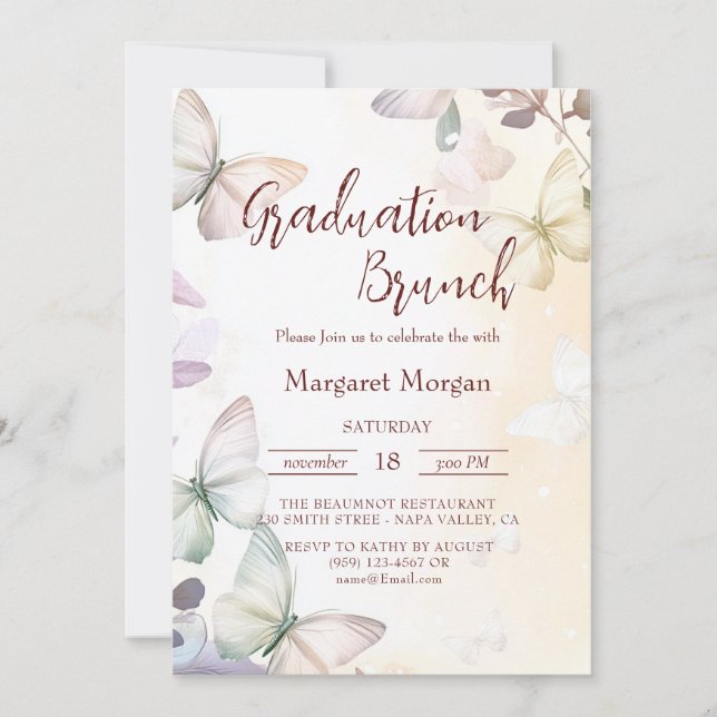 Invitación Mariposas I Floral Bridal Brunch (Anverso)