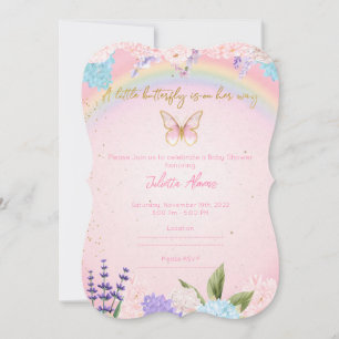 Invitación Mariposas Invitación, Arcoiris y Flores