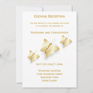 Invitación Mariposas invitadas a la recepción de la boda de o