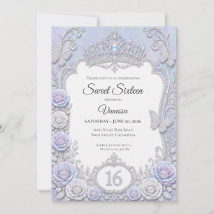 Invitación Mariposas Iridescentes Elegantes Cumpleaños 16