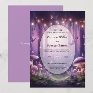 Invitación Mariposas moradas y Boda de los cielos estrellados