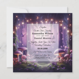 Invitación Mariposas moradas y Boda de los cielos estrellados