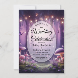 Invitación Mariposas moradas y Boda de los cielos estrellados