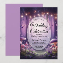 Invitación Mariposas moradas y Boda de los cielos estrellados