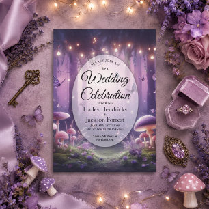 Invitación Mariposas Moradas y Cielos Estrellados Boda