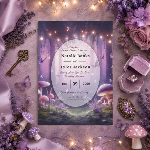 Invitación Mariposas Moradas y Cielos Estrellados Boda