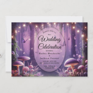 Invitación Mariposas Moradas y Cielos Estrellados Boda