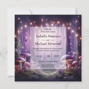 Invitación Mariposas Moradas y Cielos Estrellados Boda