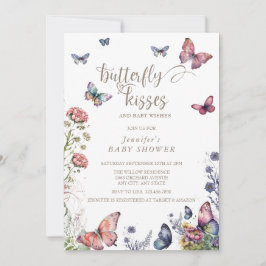 Invitación Mariposas Pink Purple | Baby Shower floral