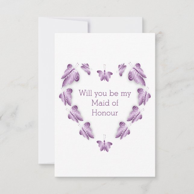 Invitación Mariposas Púrpura Diseñar La Solicitud De Honor (Anverso)