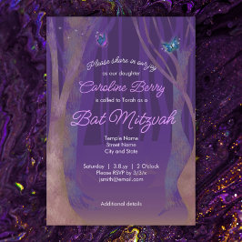 Invitación Mariposas púrpura, murciélago forestal encantado M