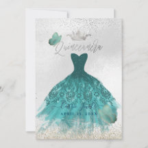 Mariposas Quinceanera Verde azulada Ombre