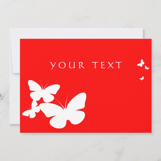 Invitación mariposas retro (Anverso)