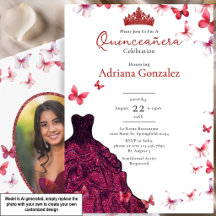 Mariposas Rojas Vestido Foto 15 XV Quinceañera
