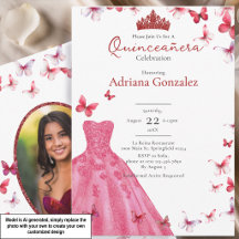 Mariposas Rojas Vestido Foto 15 XV Quinceañera