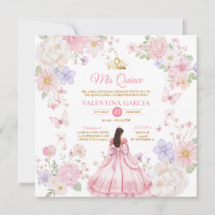 Invitación Mariposas Rosa Púrpura Quinceañera 15 Años