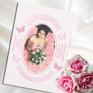 Invitación Mariposas rosadas Quinceanera