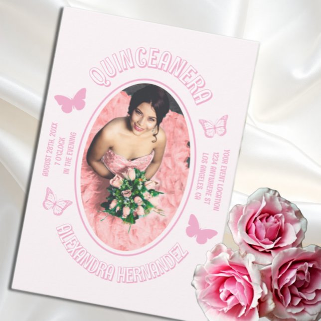 Invitación Mariposas rosadas Quinceanera (Subido por el creador)