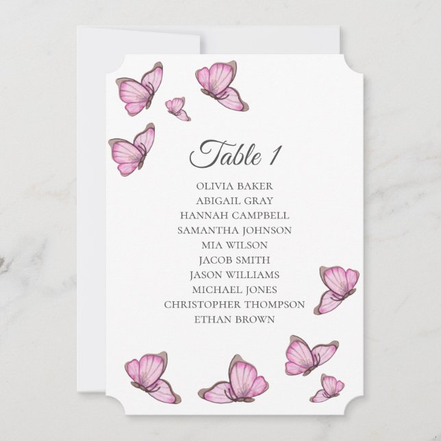 Invitación Mariposas rosadas tropicales. Distribución de asie (Anverso)