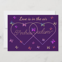 Invitación mariposas voladoras modernas corazón
